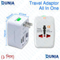 Universal All-in-One Travel Adapter with Surge Protector Dual USB Charging.