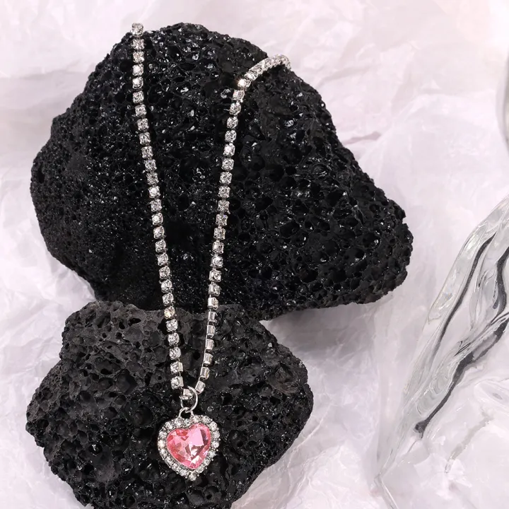 Pink%20Heart%20Pendant%20Necklace%20for%20Women%20Lovers%20Rhinestone%20Clavicle%20Chain%20Choker%20Female%20Cute%20Crystal%20Moonstone%20Jewelry%20Gifts%20-%20Image%206