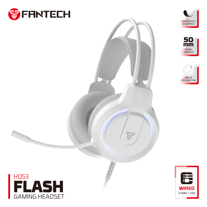 FANTECH HQ53 FLASH LIGHTWEIGHT RED ACCENT LIGHTING GAMING HEADSET