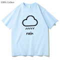 Weather Rain Aesthetic T Shirts WOMEN Minimalist Lines 100% Cotton High Quality T-shirts Summer Korean Style High Street Fashion. 