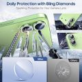 for iPhone 17 White Color Camera Lens Protector Bling, Individual Diamond Metal Ring with 9H Hardness, Scratch-Proof Camera Screen Protector Case Friendly (Sage Diamond).