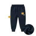 2023 Spring Pure Cotton Children Cartoon Fleece Thickening Trousers Kids Boys Girls Winter Sport Long Pants.