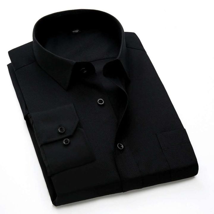 Men's%20full%20sleeve%20Cotton%20Formal%20Black%20Shirt%20-%20Image%202