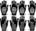 6pcs Bridal Mehedi Stickers tatoo for Bride- Mehedi Art hand template design random design. 
