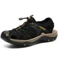 Brand New Men Summer Sandals High Quality Leather Casual Shoes Man Style Beach Sandals Fashion Velcro Men Sandals Big Size 38-48. 