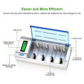 For 1.2V Ni-MH AA/AAA/C/D Size 9V Rechargeable Batteries Universal 6 slots LCD Display Smart Battery Charger EU/US Plug. 