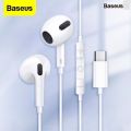 BASEUS Encok C17 Type-C Wired In-ear Earphone Type C Audio Jack with Microphone with Volume Control in Ear For Samsung Huawei Xiaomi Mobile Phone - Ear Phone - Headphone. 