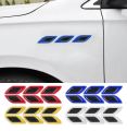 6Pcs/Set Reflective Car Stickers Carbon Fiber Decals Warning Reflective Strips. 