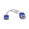 Vga Y Monitor Splitter Cable -White And Blue - Enhanced Display Setup For Any Season. 
