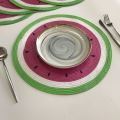 1pcs 38cm  watermelon Placemat Table Mat Round Placemats PP Plastic Woven Dining Table Mat Heat Insulation t Holder. 
