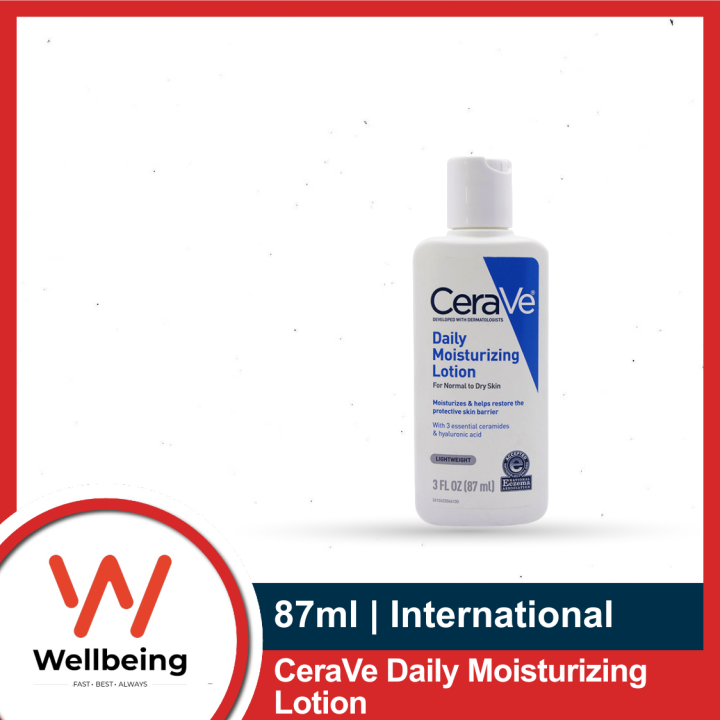 CeraVe Daily Moisturizing Lotion 87ml Face & Body Lotion for Dry Skin with Hyaluronic Acid | Fragrance Free