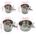 Birds Hanging Cage Bowl Stainless Steel Pet Birds Dish Cup Anti-turnover Feeding Food Drinking Feeder for Parakeet Lovebird. 