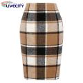 Autumn Skirt Plaid Print Thick Women Spring Skirt.