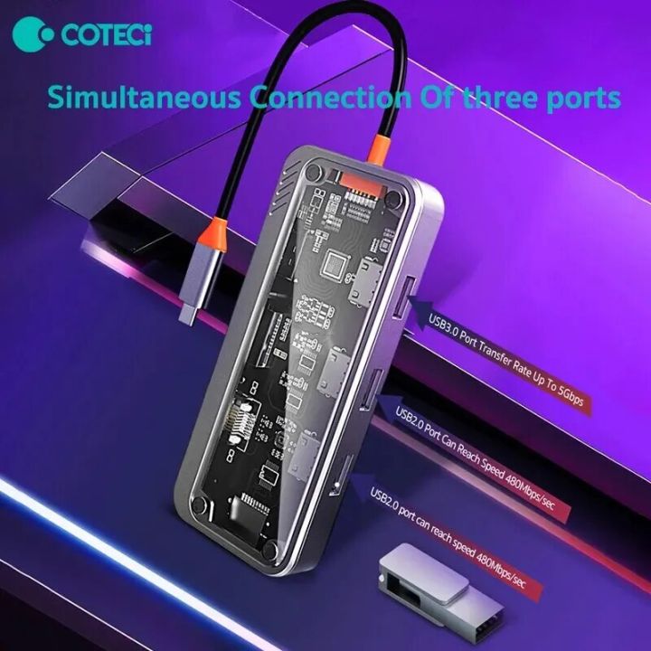 COTECi%20USB%20C%20HUB%2010%20in%201%20Docking%20Station%20RJ45%203.0%20Type%20C%20HDMI%20Adapter%203%20Dock%20Ports%20Fast%20Charging%20for%20Macbook%20PC%20Laptop%20Tablet%20-%20Image%204