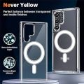 Samsung Galaxy S24 Ultra Anti Yellow Magsafe Magnetic Wireless Charging Case Clear Transparent Shockproof Back Cover Phone case.