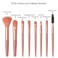 8Pcs/set Makeup Brushes Travel Make Up Brush Kit Mini Cosmetic Brushes for Face Foundation Blush Eye Shadow Powder Blusher Eyelash Brush Make Up Tools.