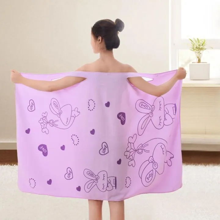 Bath%20dress%20Bath%20Gown%20bath%20towel%20Home%20Nightwear%20Microfiber%20Women%20Bathrobe%20-%20Image%208
