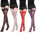 Lace Top Stockings Women's Sheer Over Knee Thigh Stocking Hosiery Transparent Silk Stockings See-through Stockings Tights. 