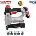 CROWN 20v cordless brad Nailer and stapler 20v (Lithium-ion, 2 Ah), staple length: 15-22 mm, nail length: 15, 20, 25, 30, 32 mm, Load capacity: 100 Pcs with battery and charger Model: CT61001HX-2 - Kings Trading.