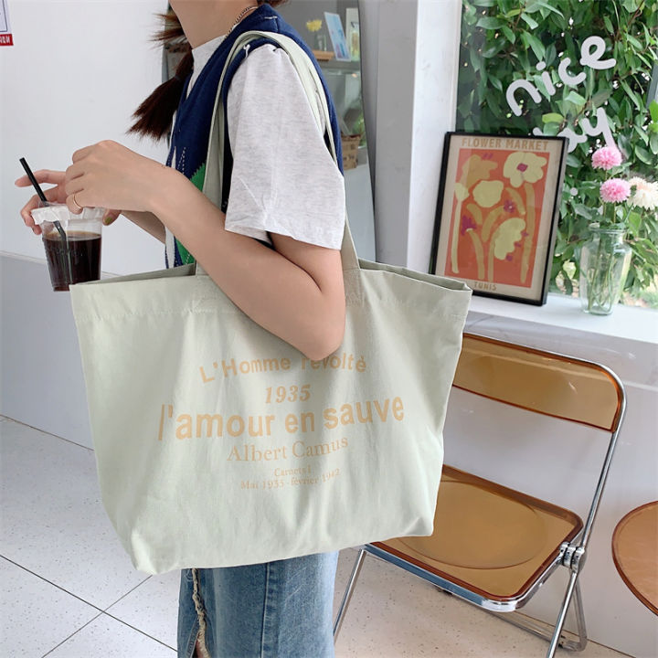 Women%20Canvas%20Shoulder%20Bag%20Albert%20Camus%20L'homme%20r%C3%A9volt%C3%A9%20Shopping%20Bag%20Eco%20Cotton%20Shopper%20Purse%20Cloth%20Fabric%20Handbag%20Tote%20For%20Girls%20-%20Image%204