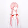 ccutoo Synthetic Gasai Yuno Wig Long Pink Hair Wig Anime Future Diary Cos Hair Cosplay Wig + red ribbon+ wig cap. 