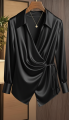 Women’s Soft Satin Silk Top – Stylish Wrap Design.