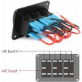 3Gang Aluminum Panel Toggle Dash 5 Pin ON/Off Pre-Wired Rocker Switch.