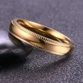 Vnox Mens Little Finger Ring Gold Color Stainless Steel anillo masculino Male Jewelry. 