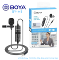 High-Performance Boya BY-M1 Microphone Boya Professional Microphone Black For Mobile and DSLR Sleek Usage Lindaa. 