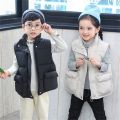 Fashion Winter Kids Baby Cotton Vest Jacket Autumn Solid Color Pocket Waistcoats Boy Baby Kids Sleeveless Coats Child Outerwear. 