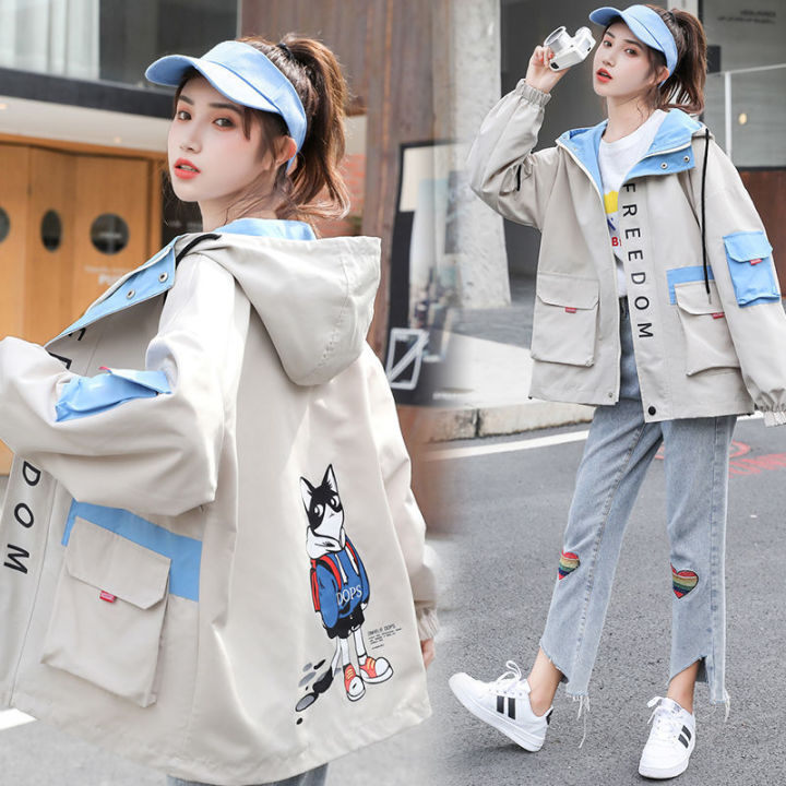 Jacket%20Women's-insAutumn%20New%20Girls'%20Korean%20Style%20Loose%20All-Match%20College%20Style%20Junior%20High%20School%20Students'%20Spring%20and%20Autumn%20Windbreaker%20-%20Image%202