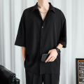 IELGY men's ice silk thin short sleeve shirt. 