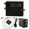 Digital Optical Coax to Analog RCA L/R Audio Converter Adapter with Fiber Cable & USB Cable & Mainframe.