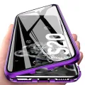 For Samsung Galaxy S20 Ultra Casing 360° Full Body Transparent Tempered Glass with Magnetic Adsorption Metal Bumper Case Cover. 