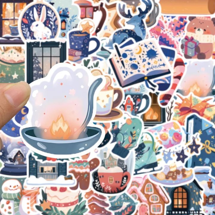 10/30/50PCS%20Cartoon%20Winter%20Christmas%20Graffiti%20Stickers%20Decals%20DIY%20Phone%20Scrapbook%20Luggage%20Helmet%20Kid%20Toy%20Cute%20Waterproof%20Sticker%20-%20Image%205