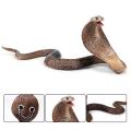 Simulation Reptile Model Cobra Snake Amphibious Spectacles Kingsnake Model Tidy Toy Ornaments. 