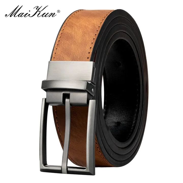 Maikun Reversible Leather Belts for Men Brown Leather Belts For Trousers Boss Belts Men s Designer Waist Belt Coffee Daraz .bd