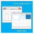 2 PCS Standing Flip Calendar 12 Months Desktop Calendar Stand Up Calendar, with Blank Blocks A.