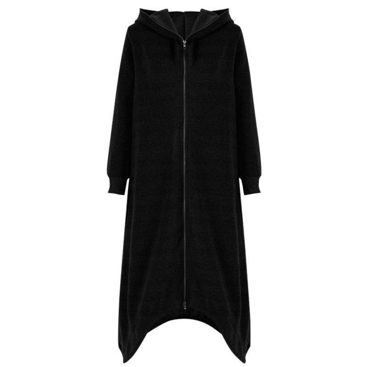 Plus%20Size%20Women%20Autumn%20Winter%20Solid%20Color%20Zip%20Hooded%20Sweatshirt%20Long%20Fleece%20Coat%20-%20Image%205