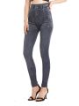 CUHAKCI Women Grey Jeans Workout Yoga Leggings Seamless Soft Jeggings Women's Imitation High Elastic Denim Pencil Pants.