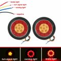 2X Round 4Inch Red/Amber LED Truck Trailer Tail Lights Brake Lights.
