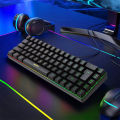 V200 Portable Gaming Keyboard RGB Colorful Backlit Keyboard 68 Keys Silence Keyboard Mechanical Wired Keyboards. 