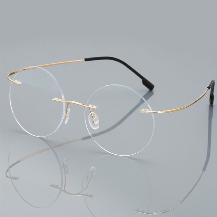 Round frameless reading glasses on sale