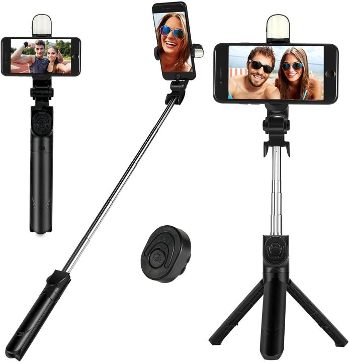 Q07 Bluetooth Integrated Selfie Stick 104 Cm Long With Flash Light Professional Video And