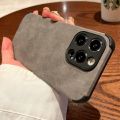 Luxury Soft Hight End Grey Cortex Phone Case For iPhone 14 13 12 11 Pro Max XR XS 7 8 Plus SE Bumper Shockproof Back Cover Men.
