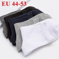 Plus Size 48,49,50,51,52,53 Mens Dress Socks 44, 45, 46, 47 Business Crew Socks 5 Pairs Solid Cotton Men Winter Socks. 
