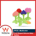 1pcs Multicolor Fruit Shaped Silicone Baby Teether Non-toxic Safety Soft Teether for Baby Teething Relief Toddlers Baby Teething Toy Gift. 