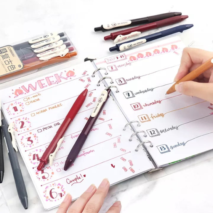 Sweet%20Journal%205%20Colors%200.5mm%20Retro%20Vintage%20Gel%20Pen%20Set%20Color%20Press%20Quick%20Dry%20Ball%20Pens%20Set%20-%20Image%205
