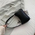 Soft PU Leather Armpit Bags Retro Women’s Bow Handbag Underarm Bag Solid Color Ladies Fashion Design Small Shoulder Bags.