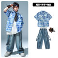 Children's jazz dance costumes, boys' street dance, hip hop hip hop trendy cool, long sleeve shirts, two-piece hiphop costumes. 